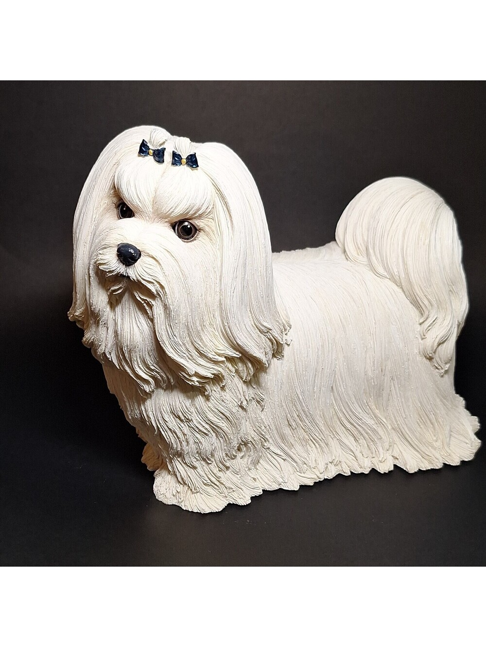 Vintage Danbury Mint Maltese Dog Figurine "Muffin" MBI Collectible Statue